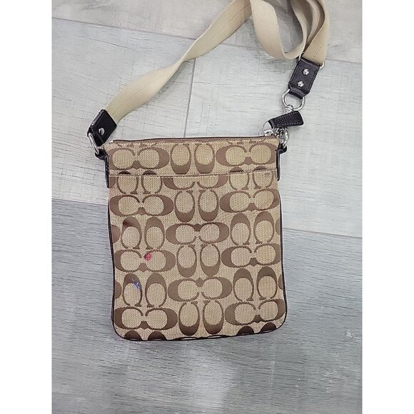 Coach Sutton Swingpack Crossbody #43976‎ Brown and Pink Canvas Vintage Y2K - Picture 3 of 8